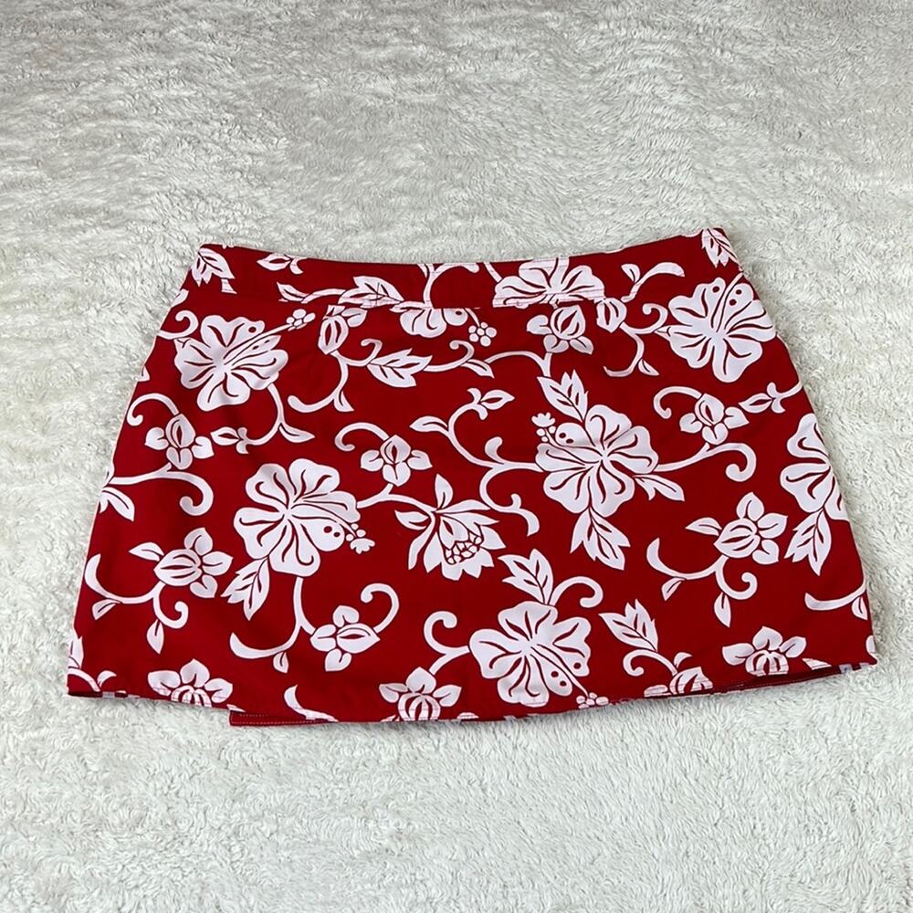 St. Johns Bay red and white reversable swim‎ skirt, size XL